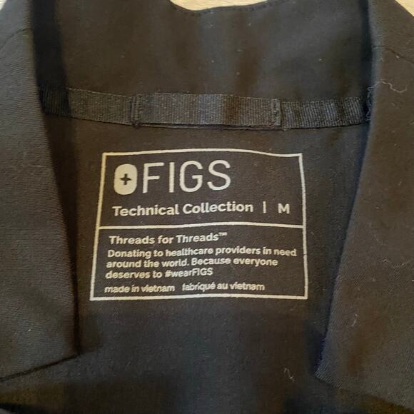 FIGS Black Yola Straight Leg Inala V-neck Top Scrub Set Uniform Women's Medium - Picture 3 of 12